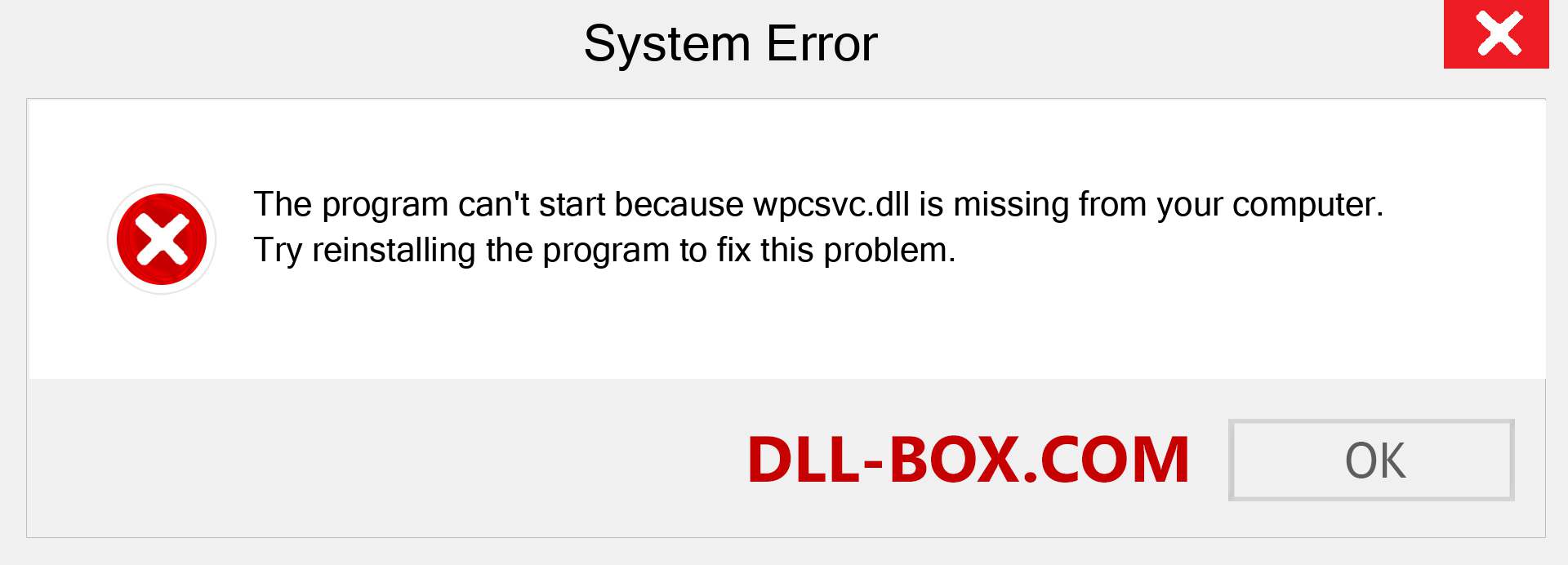  wpcsvc.dll file is missing?. Download for Windows 7, 8, 10 - Fix  wpcsvc dll Missing Error on Windows, photos, images